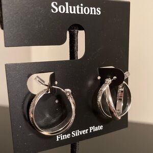 Solutions Fine Silver Plate Hoop Earrings